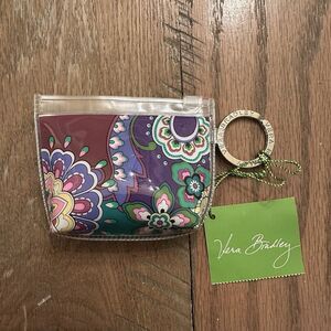 NEW Vera Bradley Zippidy Keychain Key Ring Coin Purse Pouch Heather
